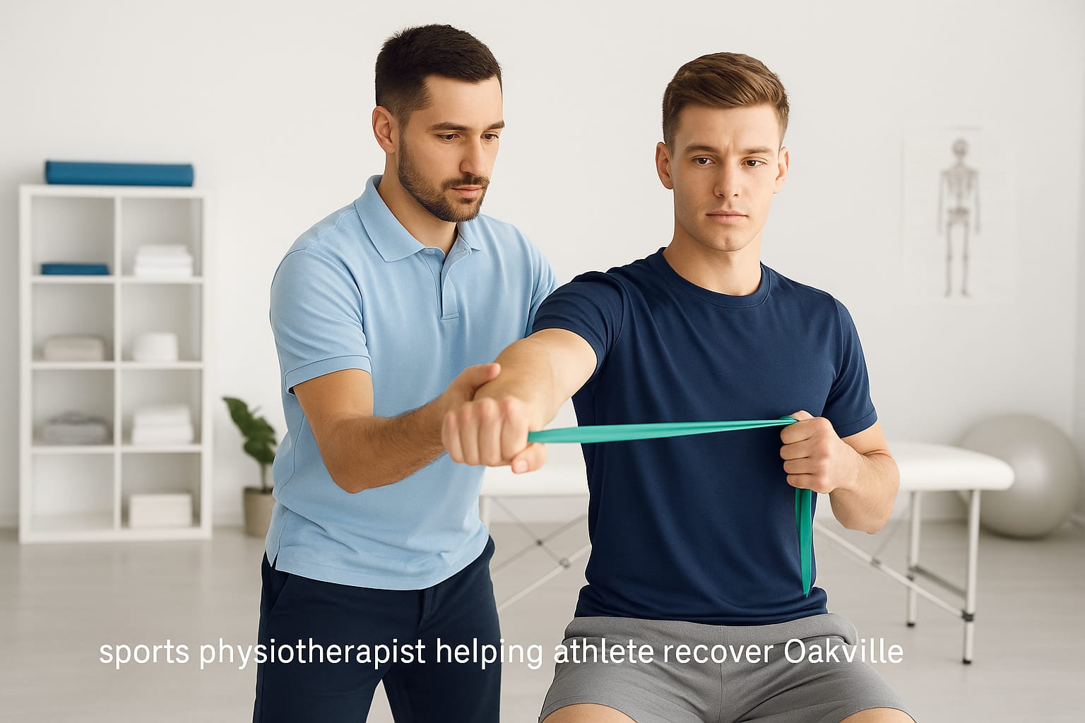 sports physiotherapist helping athlete recover.